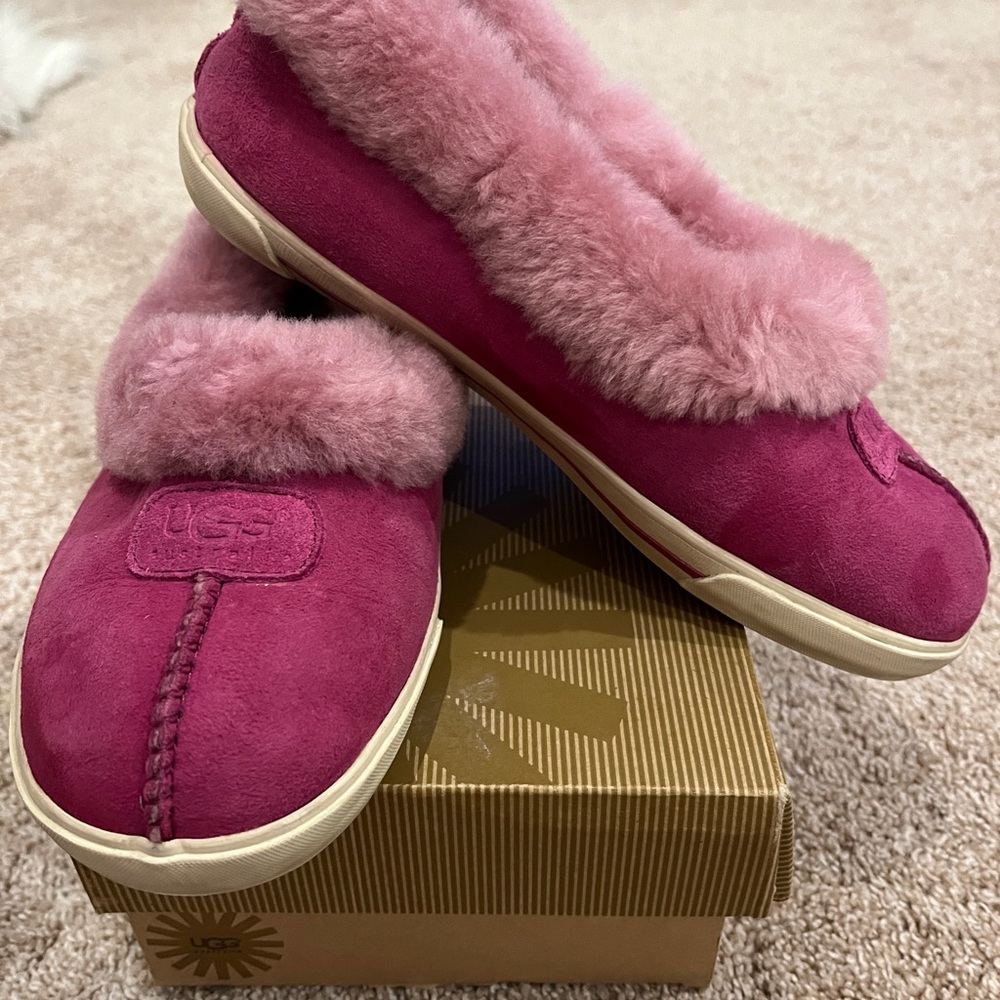 UGG Women's Fuchsia Suede Slippers